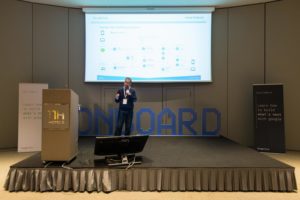 Michele Marzan, CSO, on stage at Google Cloud OnBoard Milan